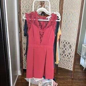 BCBGeneration Coral Lace Mini Dress